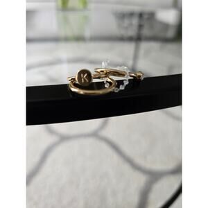 💘Pick 3 For$15 Bansri Gold Initial K Ring Set Size 6 New